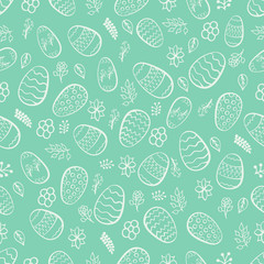 Seamless pattern with easter eggs. Vector illustration.
