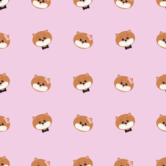 Fototapeta premium Seamless pattern with cute hamster. Vector illustration.