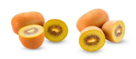 Kiwi Fresh Fruit Closeup Isolated On White Background