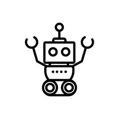 Fototapeta premium robot mascot machine technology character artificial linear design