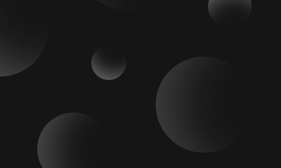 Gray circles gradient on black abstract background. Modern graphic design element.