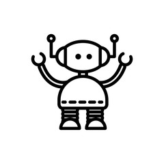 cute robot technology character artificial linear design