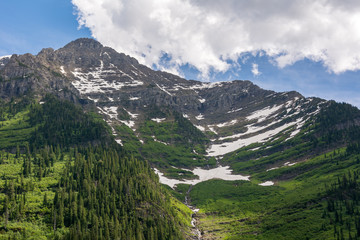 Fototapeta na wymiar Rocky Mountains in Glacier National Park in the U.S. state of Montana.