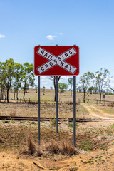 Rail way crossing sign outback