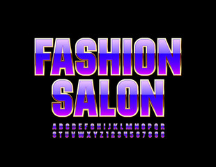 Vector chic logo Fashion Salon. Elegant Luxury Font. Stylish Alphabet Letters and Numbers.
