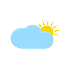 Clouds and sun - weather forecast icons, regular season clouds - vector