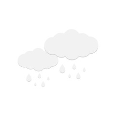 Rainy icons, sky filled with cartoon clouds and lightning. icon-vector