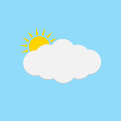 Clouds and sun - weather forecast icons, regular season clouds icon-vector