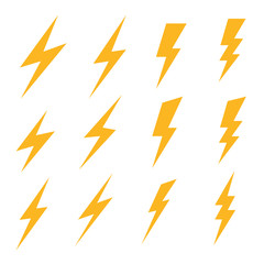 Thunderbolt and Lightning strike causes natural electricity to cause harm. icon vector