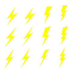 Thunderbolt and Lightning strike causes natural electricity to cause harm. icon vector