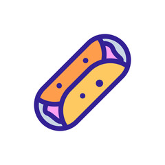 Taco icon vector. Thin line sign. Isolated contour symbol illustration