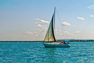 Pleasure sailing yacht on the Black sea
