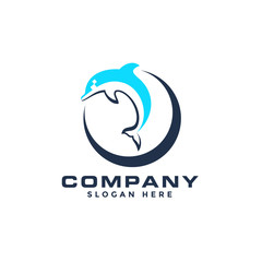 Dolphin Data Technology Finance Logo icon template vector Design