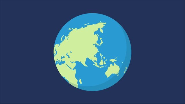 Animated planet earth globe spin 