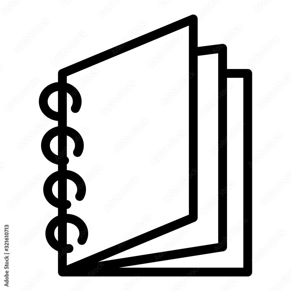 Poster school notebook icon. outline school notebook vector icon for web design isolated on white backgroun
