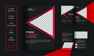Gym and fitness brochure template