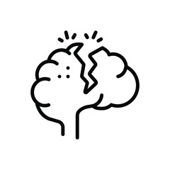 Black line icon for serious 