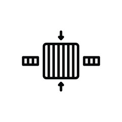 Black line icon for thick
