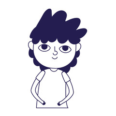 portrait young man cartoon character curly hair