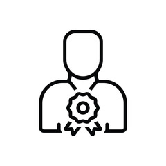 Black line icon for fit