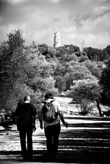 Two friends talking while enjoying KOS island, Greece