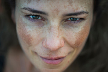 close up eyes  of a beautiful woman 
