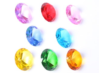 Colorful diamond on white background
