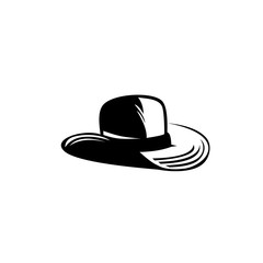 Cowboy hat icon, Retro Hat, Emblem design on white background
