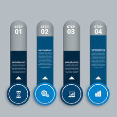 Business data visualization. Process chart. Abstract elements of graph, diagram with steps, options, parts or processes. Vector business template.