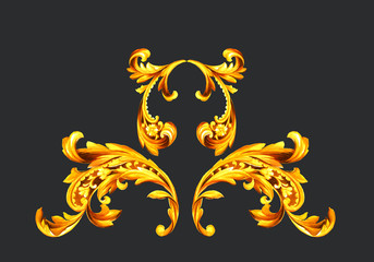 Decorative abstract composition in Baroque style