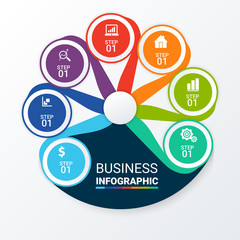 Infographics design vector and marketing icons can be used for workflow layout, diagram, annual report, web design. Business concept with options, steps or processes.