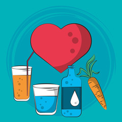 healthy life style set icons