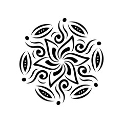 Simple flat design illustration mandala ornament