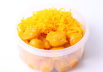 thai dessert ,thai sweets ,made of bean ,coconut milk and egg