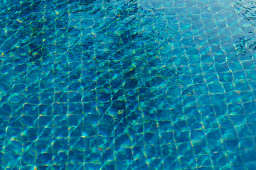 Swimming pool tiles, water surface
