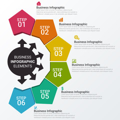 Infographic design element and number options. Business concept with  steps. Can be used for workflow layout, diagram, annual report, web design. Vector business template for presentation.