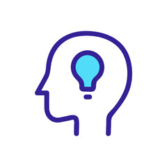 The idea of a head icon vector. Thin line sign. Isolated contour symbol illustration