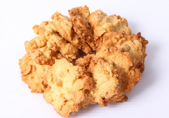 Cookies on a white background.