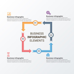 Infographic design element and number options. Business concept with  steps. Can be used for workflow layout, diagram, annual report, web design. Vector business template for presentation.