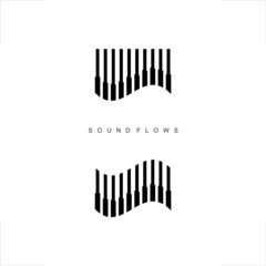 Sound logo music flows design piano 