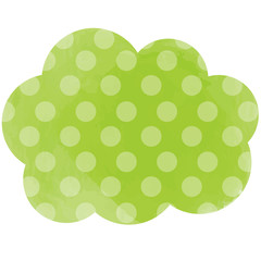 水玉雲形タグ緑