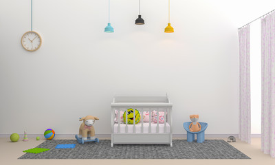 baby room lovely concept 3d rendering