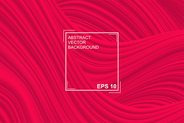 Red background. Abstract illustration of a fabric or liquid wave. Background for design. Vector luxury silk and wave texture.