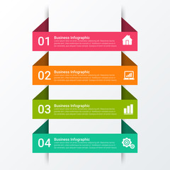 Business infographics. Timeline with steps, labels. Vector infographic element.