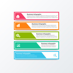 Business infographics. Timeline with steps, labels. Vector infographic element.