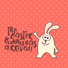 Easter greeting card with rabbit and text