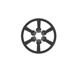 Naklejka premium Hand up clenched vector icon illustration design