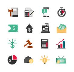 finance money business economy icons set