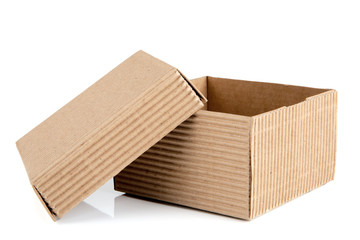 Empty opened carton gift box