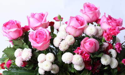 Beautiful background of bright colorful flowers closeup